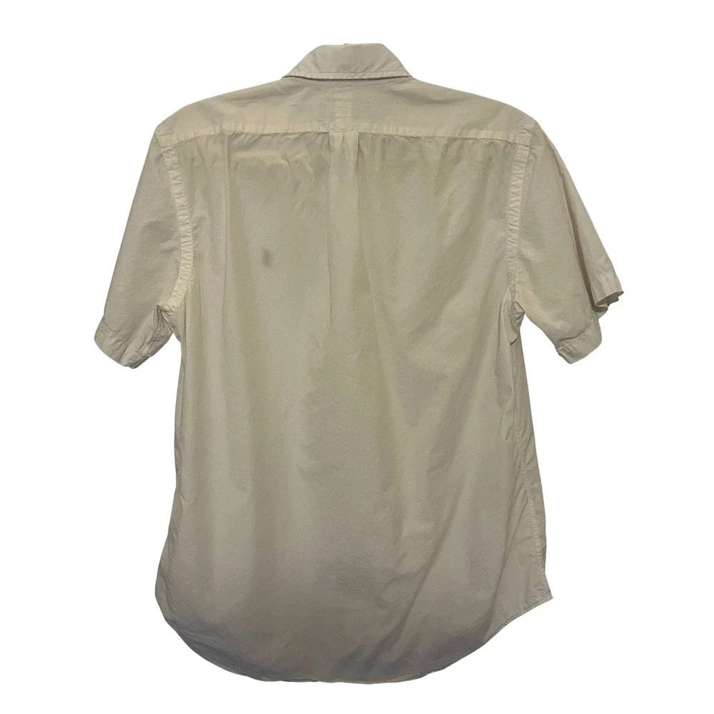 Ralph Lauren Resort Vacation Beach White Short Sleeve Button Down Shirt Medium